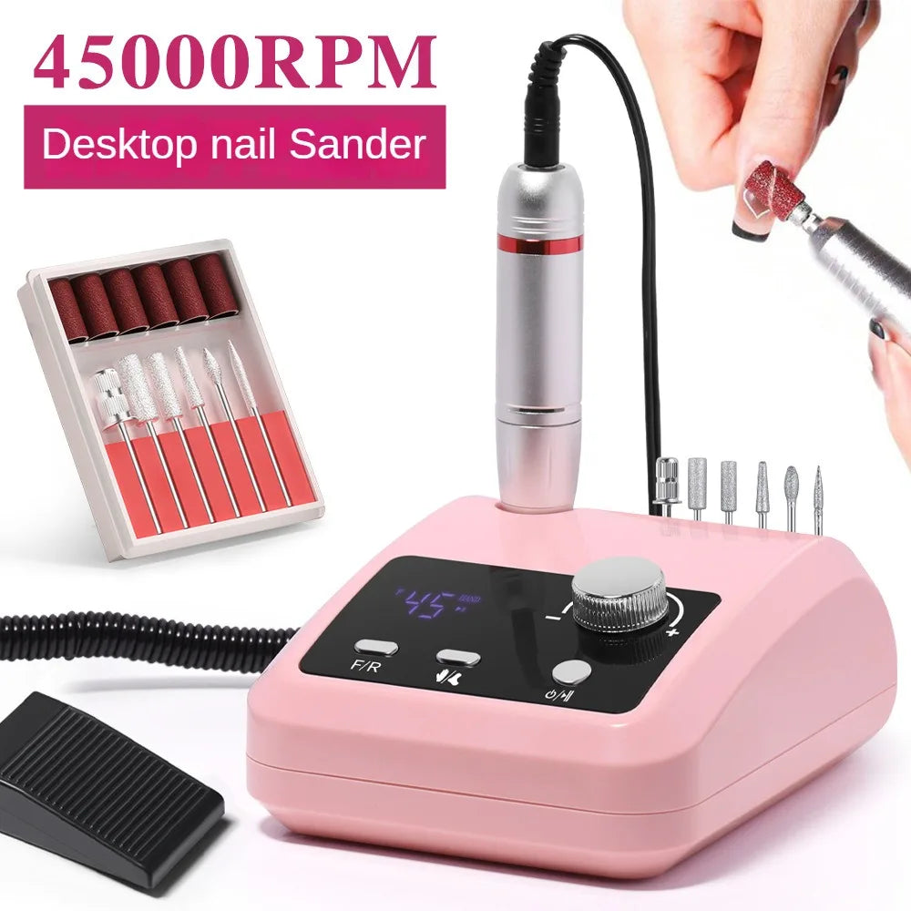 45,000 RPM Professional Electric Nail Drill Machine with HD Display