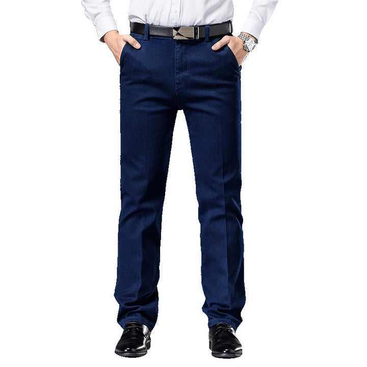 Stretch Casual Men's Trousers Straight High Waist Jeans