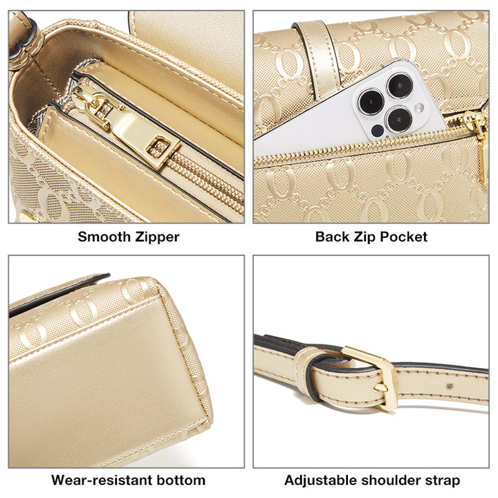 Stylish Gold Crossbody and Shoulder Bag