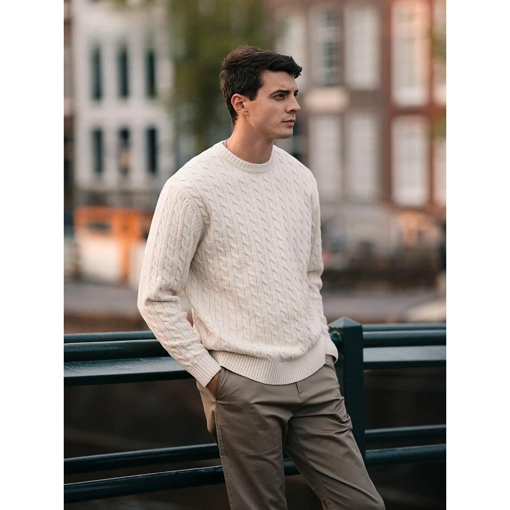 Oversized Cable Knit Sweater for Men