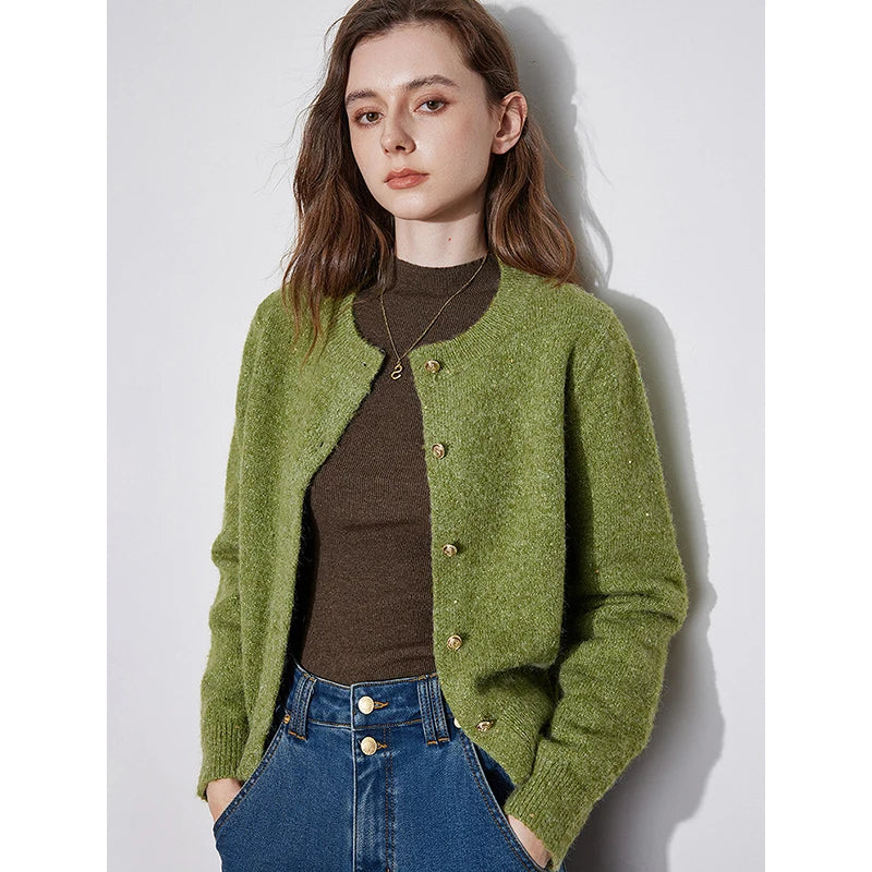 Women’s Bead Button Knitted Cardigan