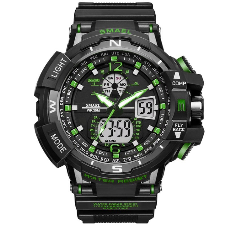 Dual display waterproof multi-function watch