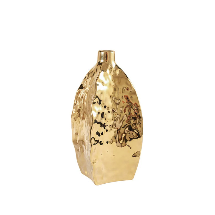 Ceramic Electroplated Gold Vase for Elegant Flower Arrangements - Modern Home Decor