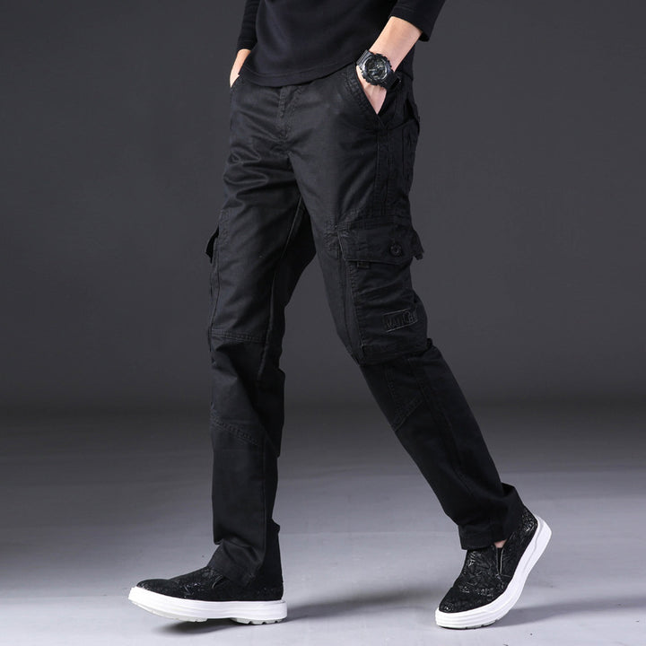 Overalls Men's Outdoor Casual Trousers Pure Cotton Straight Loose Multi-pocket