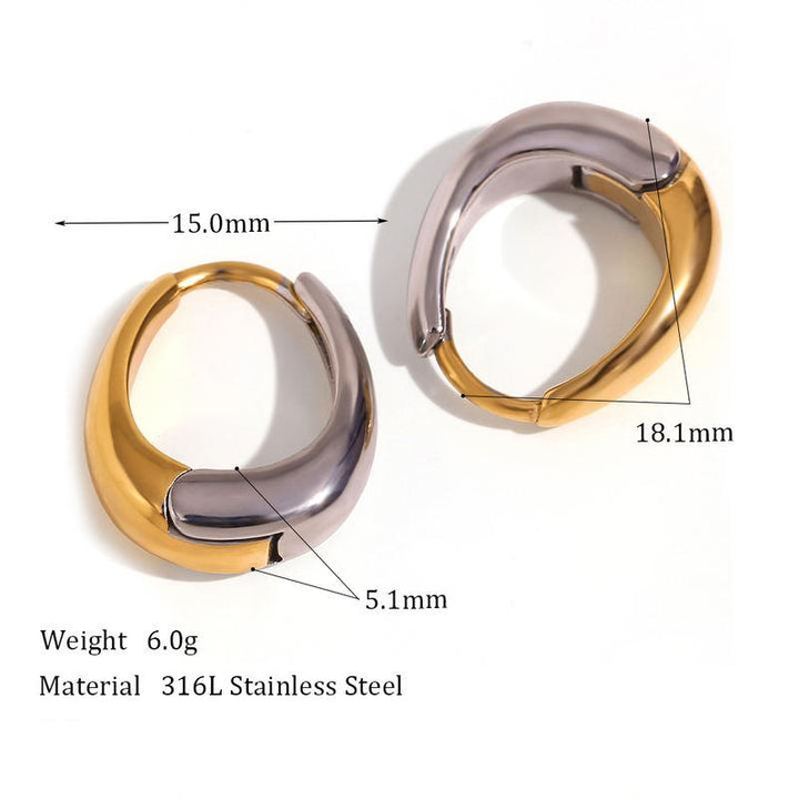 2-Tone Small Hoop Earrings for Women - Hypoallergenic, Tarnish-Free Stainless Steel