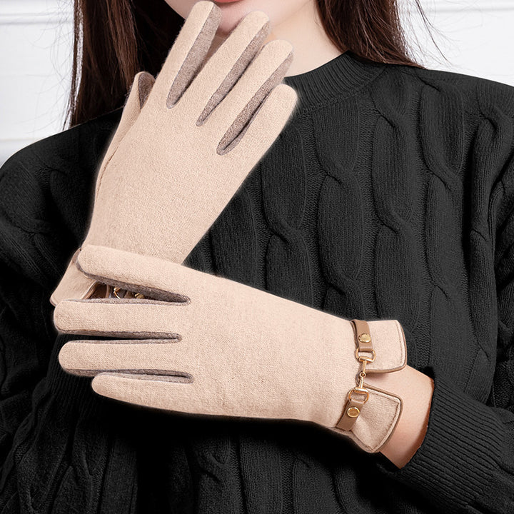 New Women's Autumn And Winter Cashmere Gloves