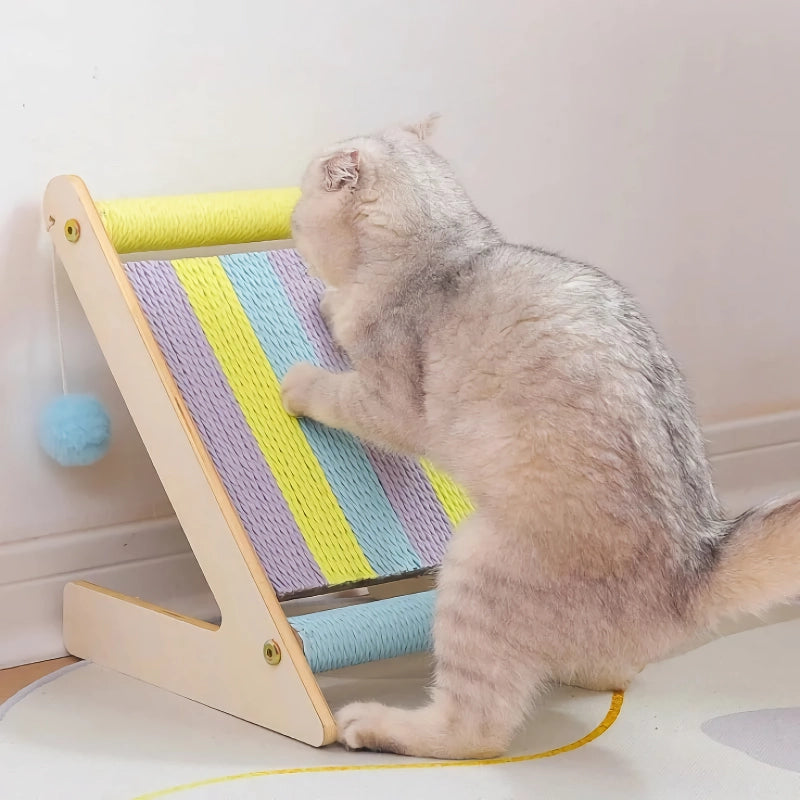 Rainbow Cat Climbing Frame with Scratch-resistant Post and Sofa Protector