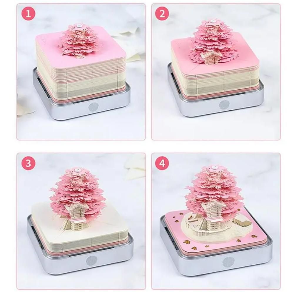 2024 Calendar Memo Pad 3D Paper Art Earth Decoration Creative Desk Calendar DIY Notes Notepad Sculpture Gift