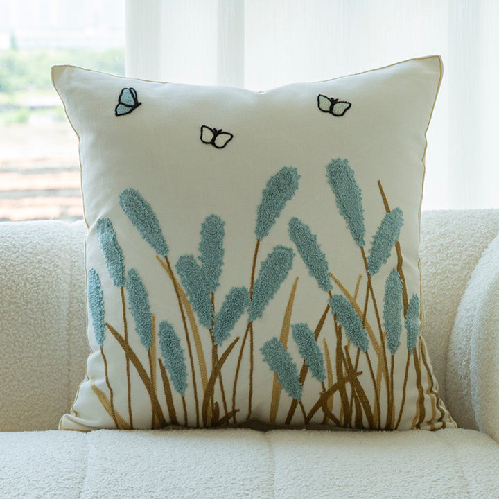 Sofa Pillow With Flower Embroidery Pillow Cover