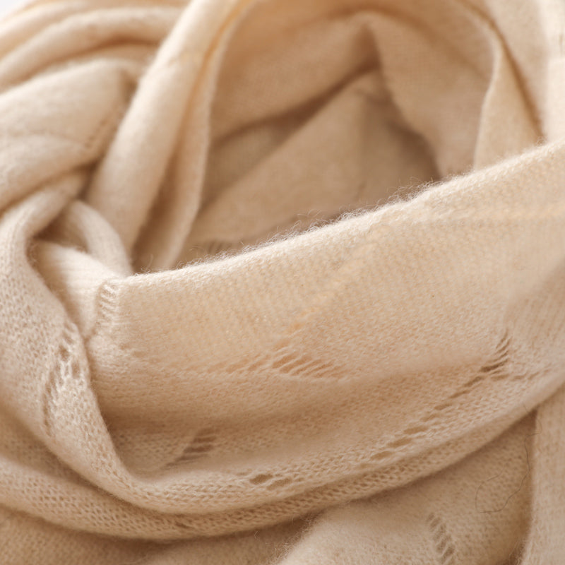 100% Goat Cashmere Knitted Scarf - Soft & Warm