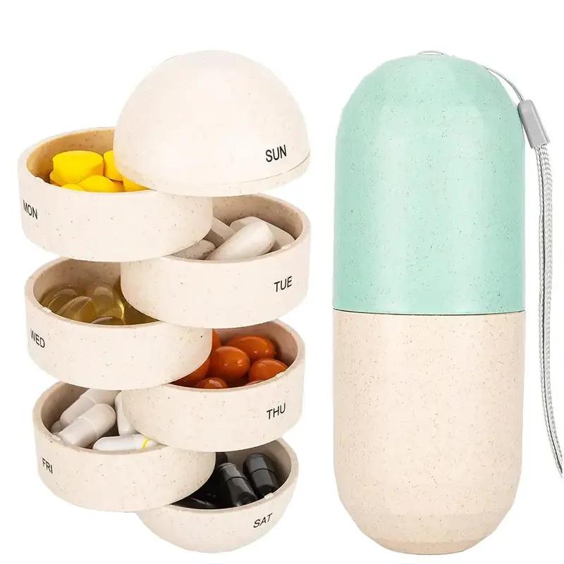 Portable Weekly Pill Splitters and Organizer