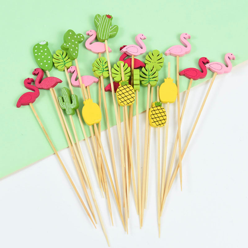 100pcs Flamingo Decorative Picks for Summer Party and Wedding Decor