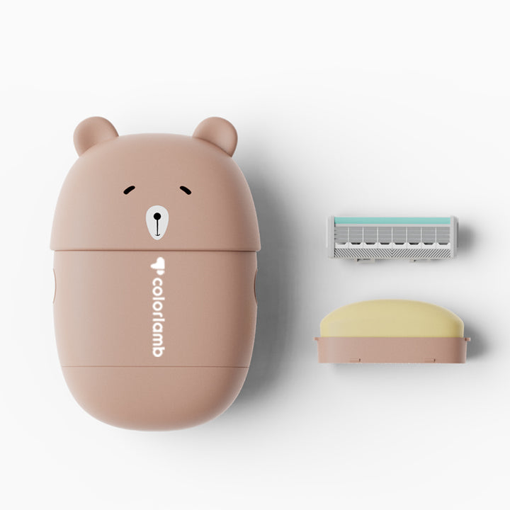 Portable Cute Bear Razor Set for Women with Skin Care