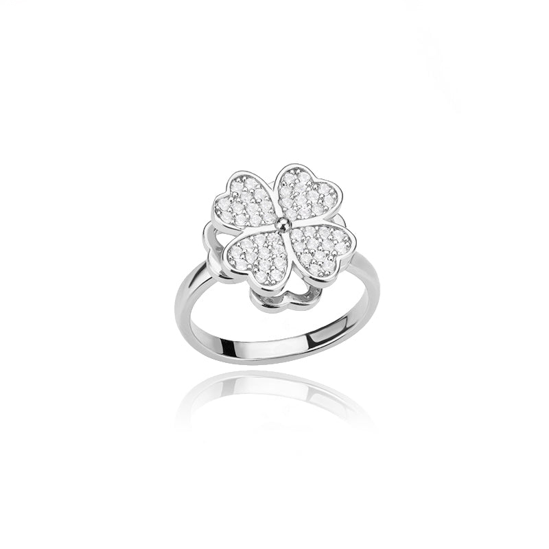 Heart and Clover Adjustable Women's Ring