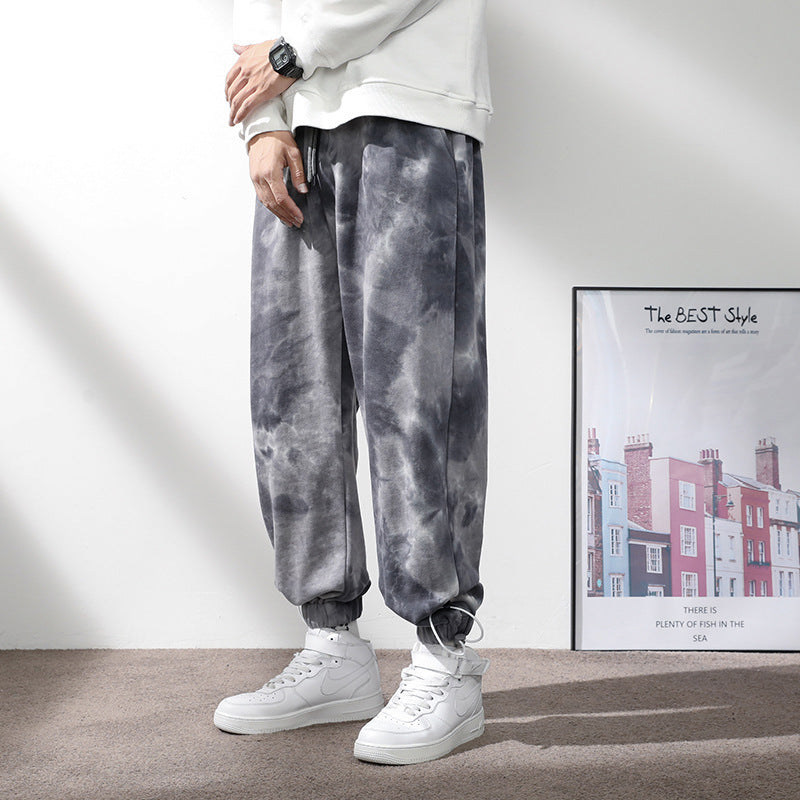 Elastic Waist Drawstring Ankle-tied Sweatpants Men