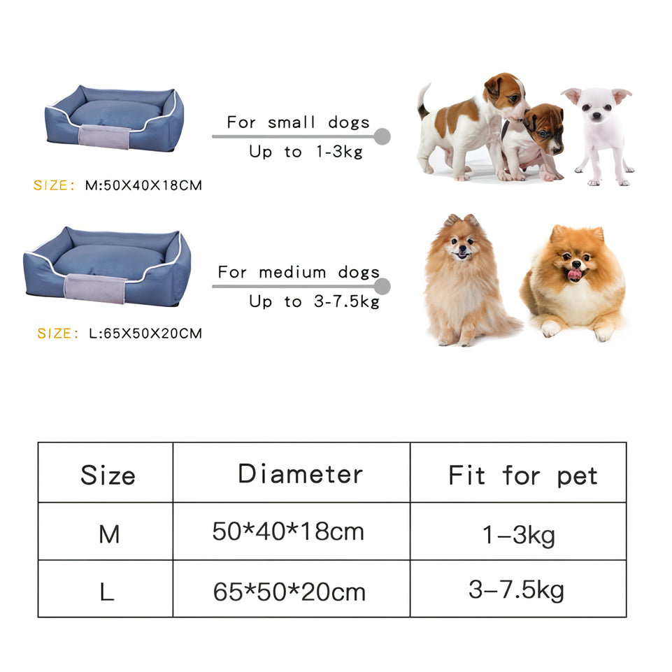 Fluffy Washable Dog Bed - Cozy Cushion for Small to Medium Dogs and Cats