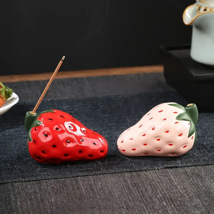 Porcelain Strawberry Incense Holder