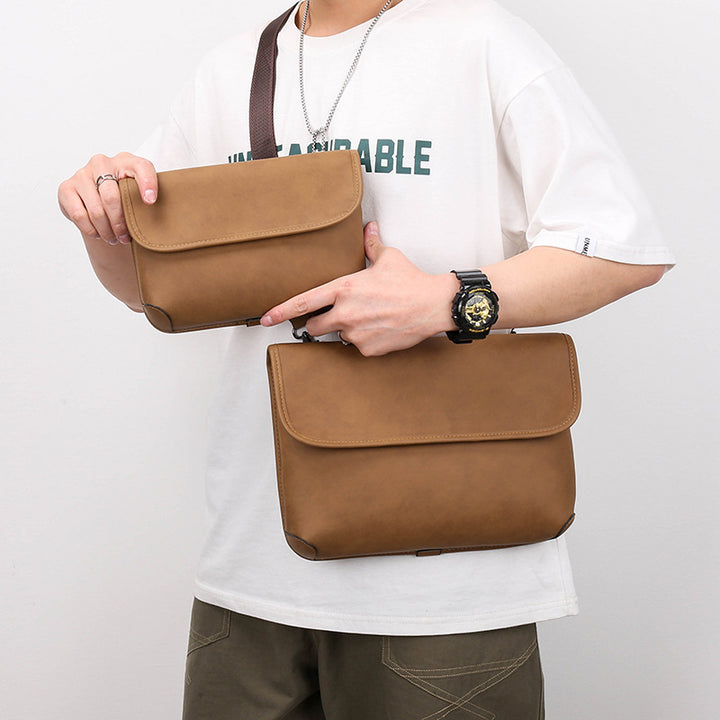 Men's Contrast Color Matte Fashion Retro Crossbody Shoulder Bag