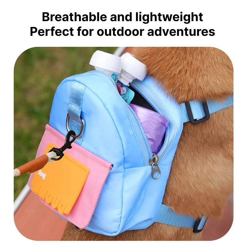 Waterproof Dog Backpack with Harness and Collar