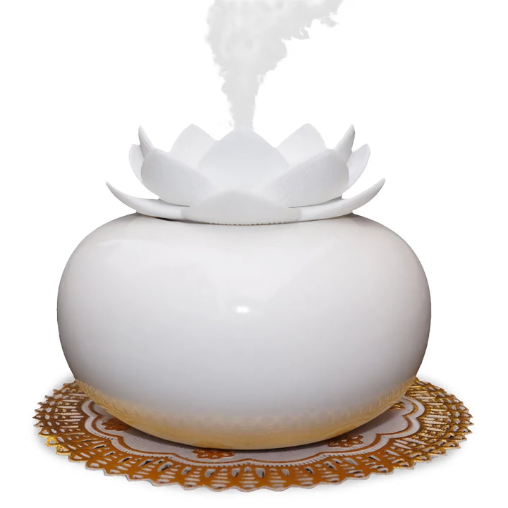 Lotus Air Humidifier & Aroma Diffuser - Mini Ceramic Mist Maker