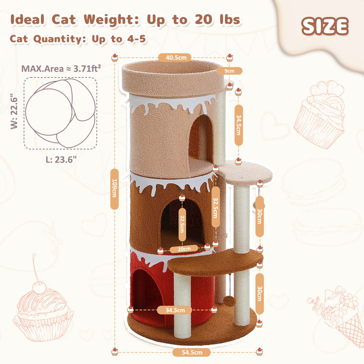 Multi-Level Cat Tree Tower with Large Perch and Sisal Scratching Posts for Indoor Cats