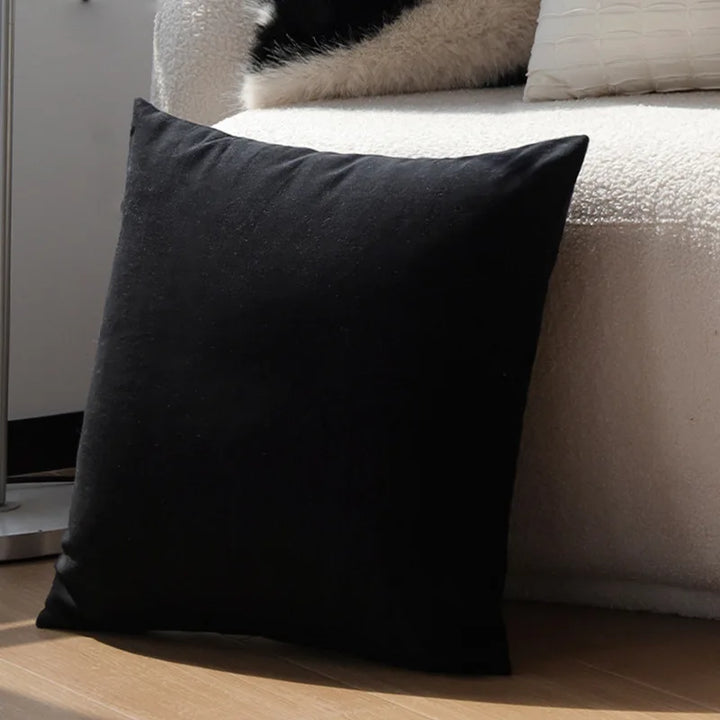 Italian Minimalist Black and White Cushion Cover – Soft Luxury Pillowcase