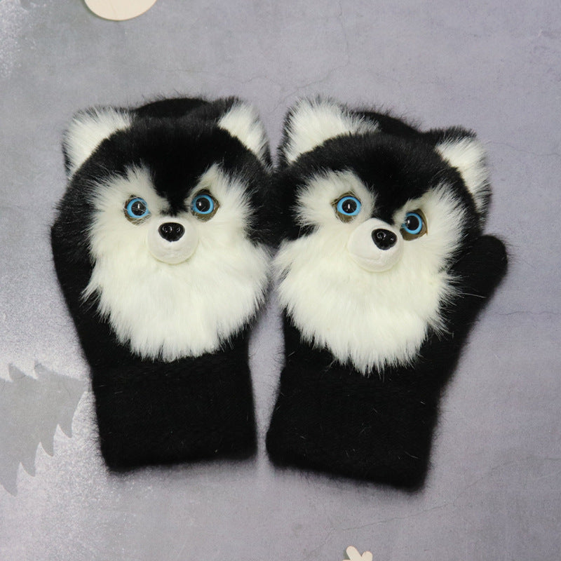 Winter Women's Plush Cartoon Animal Gloves