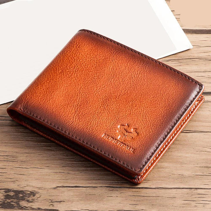 Genuine Leather RFID Blocking Bifold Wallet