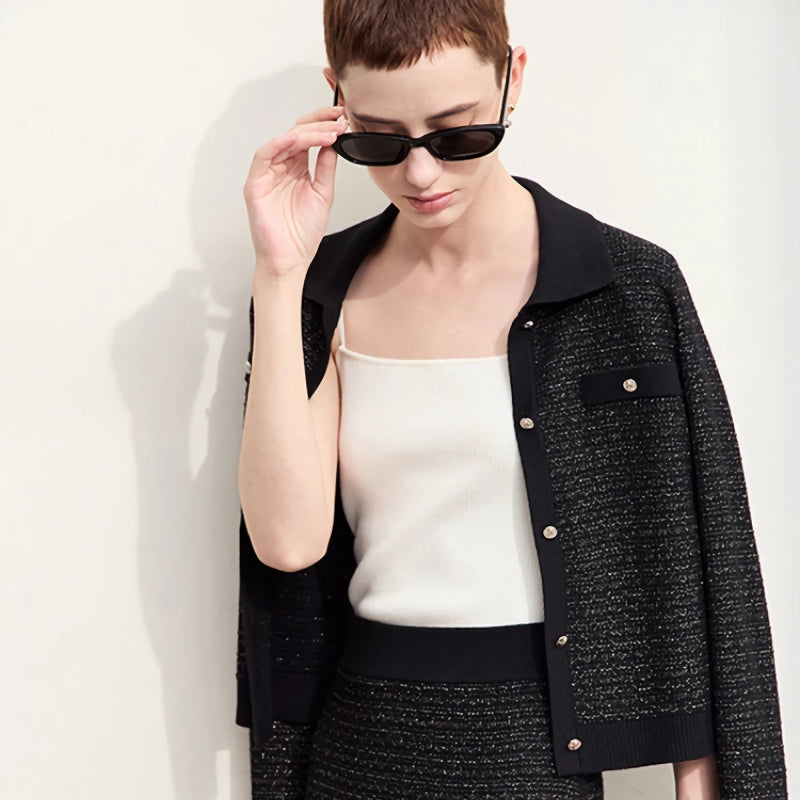 Retro Lapel Woolen Cardigan