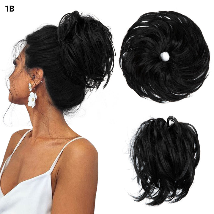 Bud Bun Artificial Hair Bun Natural Fluffy Long Beard Curly Hair Bun Lazy Updo Chignon