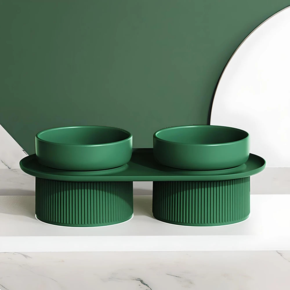 Elevated Ceramic Pet Bowls with Stand for Dogs & Cats