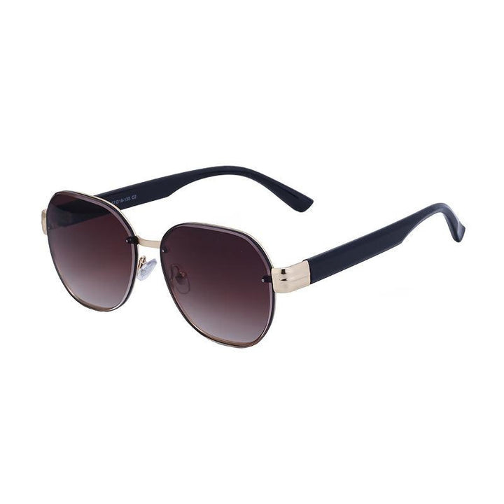 Trendsetting Oversized Rimless Round Sunglasses