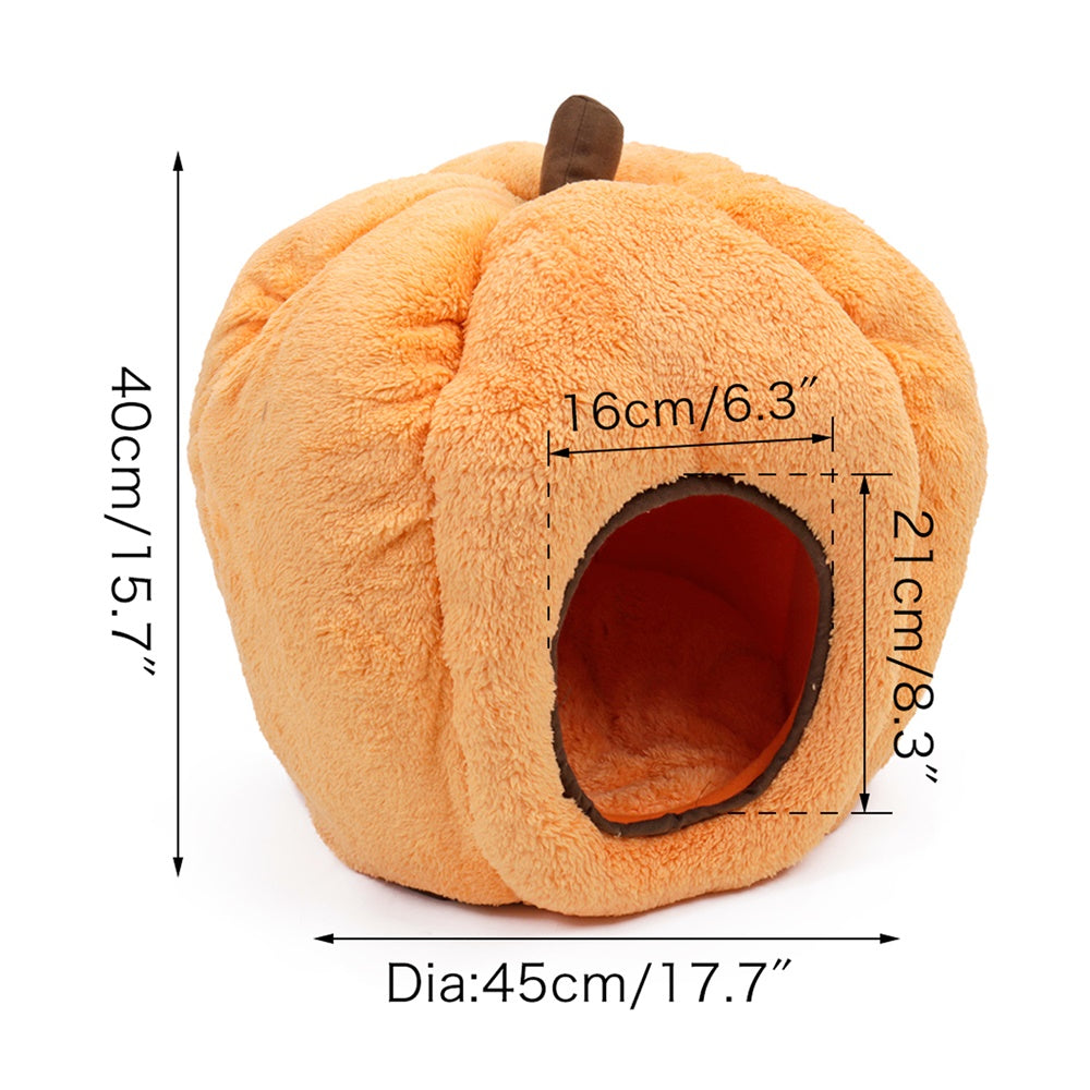 Pumpkin-Shaped Winter Dog Bed