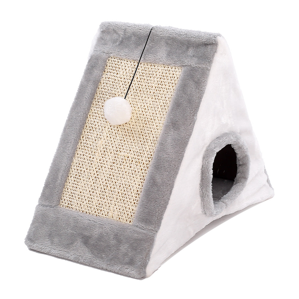 Cozy Cat House & Play Bed with Scratch Board