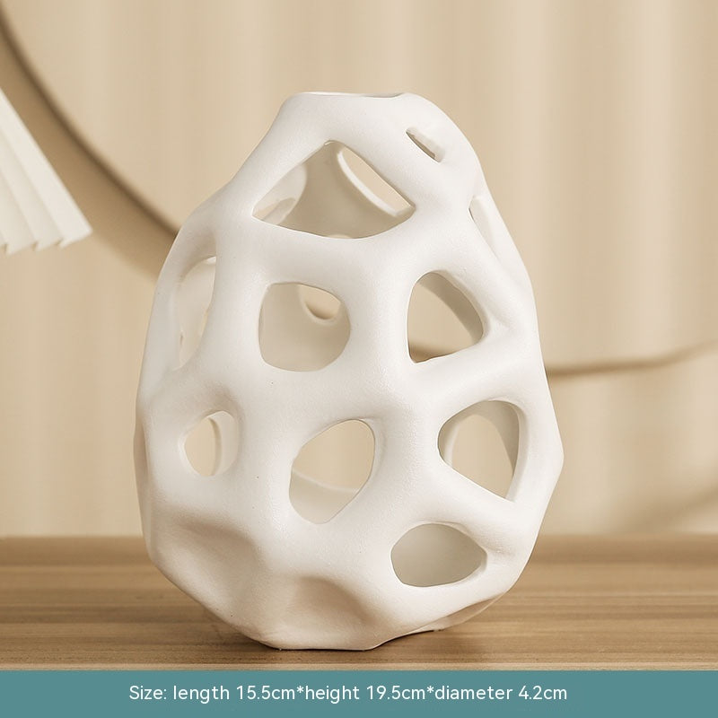 Ceramic Geometric Hollow Ball Body Decoration Fashion Home Model Room Soft Decorative Ornaments