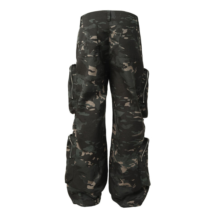 New American Jungle Camouflage Amekaji Multi-pocket Design Casual Wide-leg Workwear Trousers