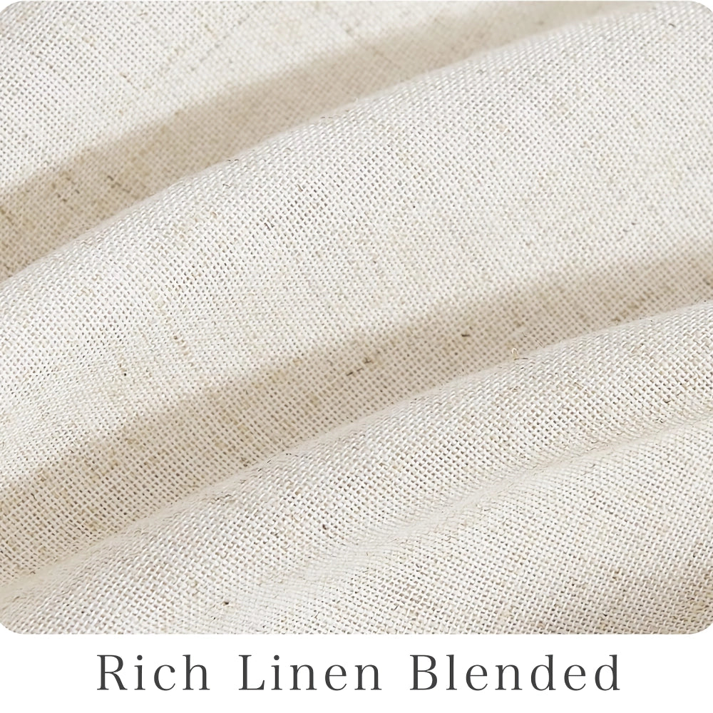 Elegant Linen Button Shower Curtain