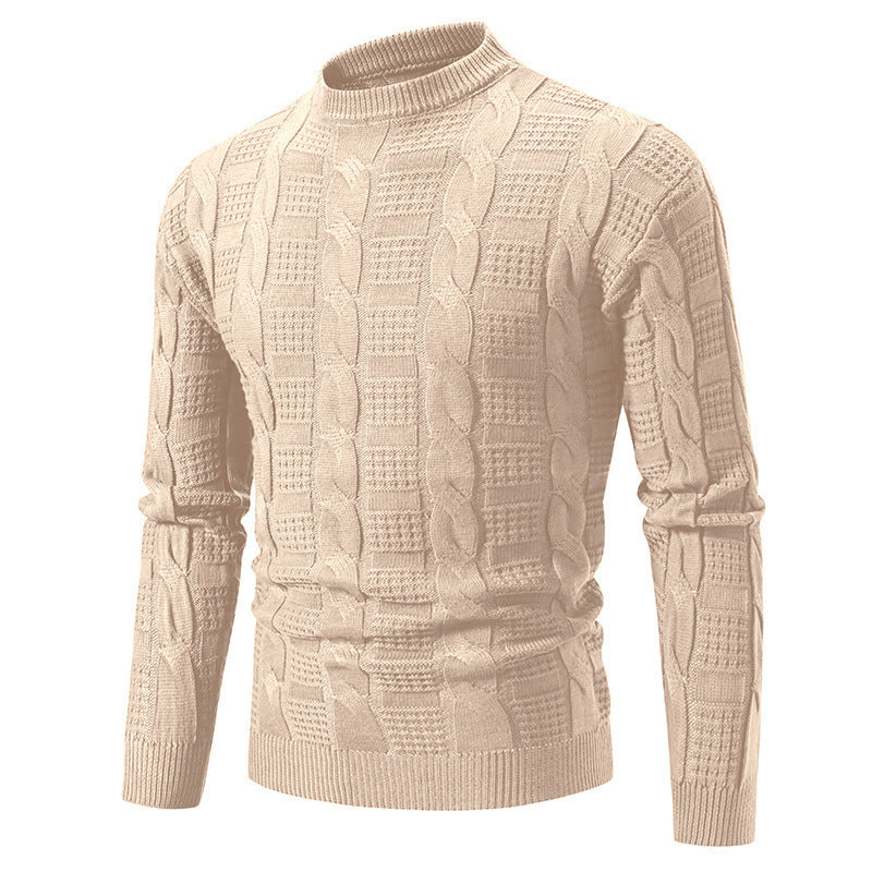 Men's Round Neck Twisted Pullover Men's Knitwear