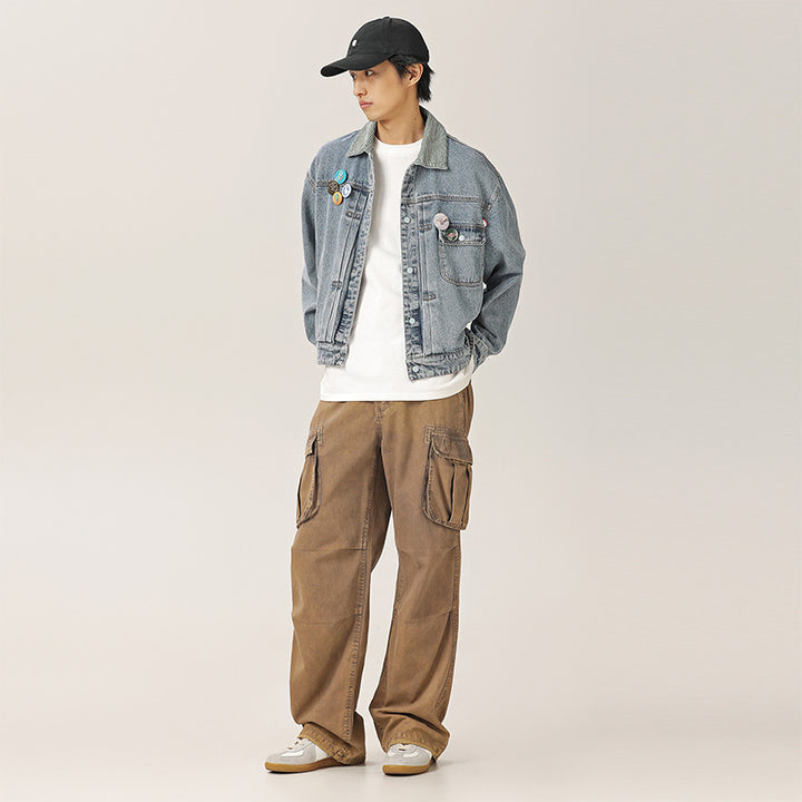 Fashion Brand American Straight Loose Micro-flared Trousers