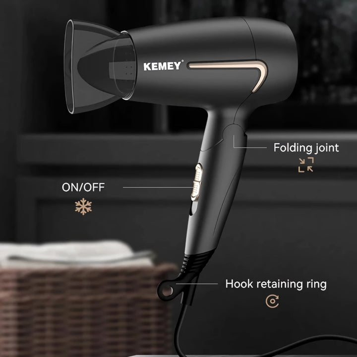 Portable Professional 1800W Foldable Hair Dryer with Low Noise