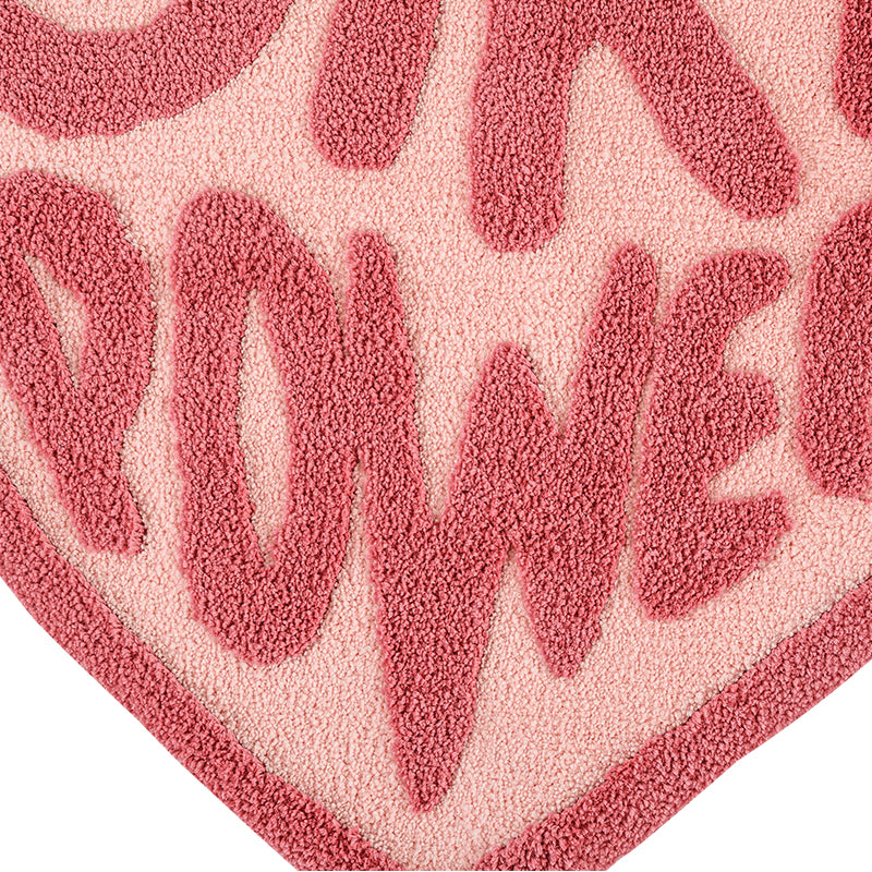 Pink Heart Shaped Tufted Rug for Girl's Room