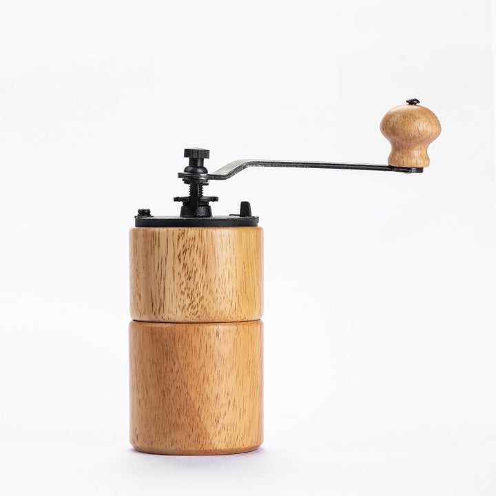 Portable Wooden Manual Coffee Grinder with Steel Conical Burr