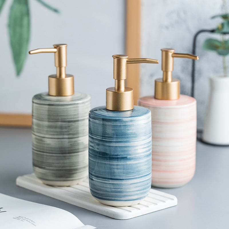 Luxury Nordic-Style Ceramic Soap Dispenser Set