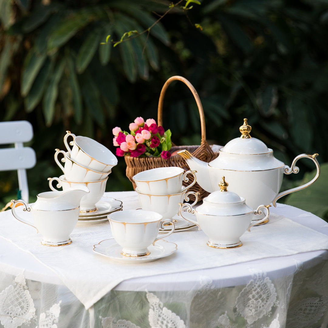 Royal Gold Inlay Bone China Tea Set