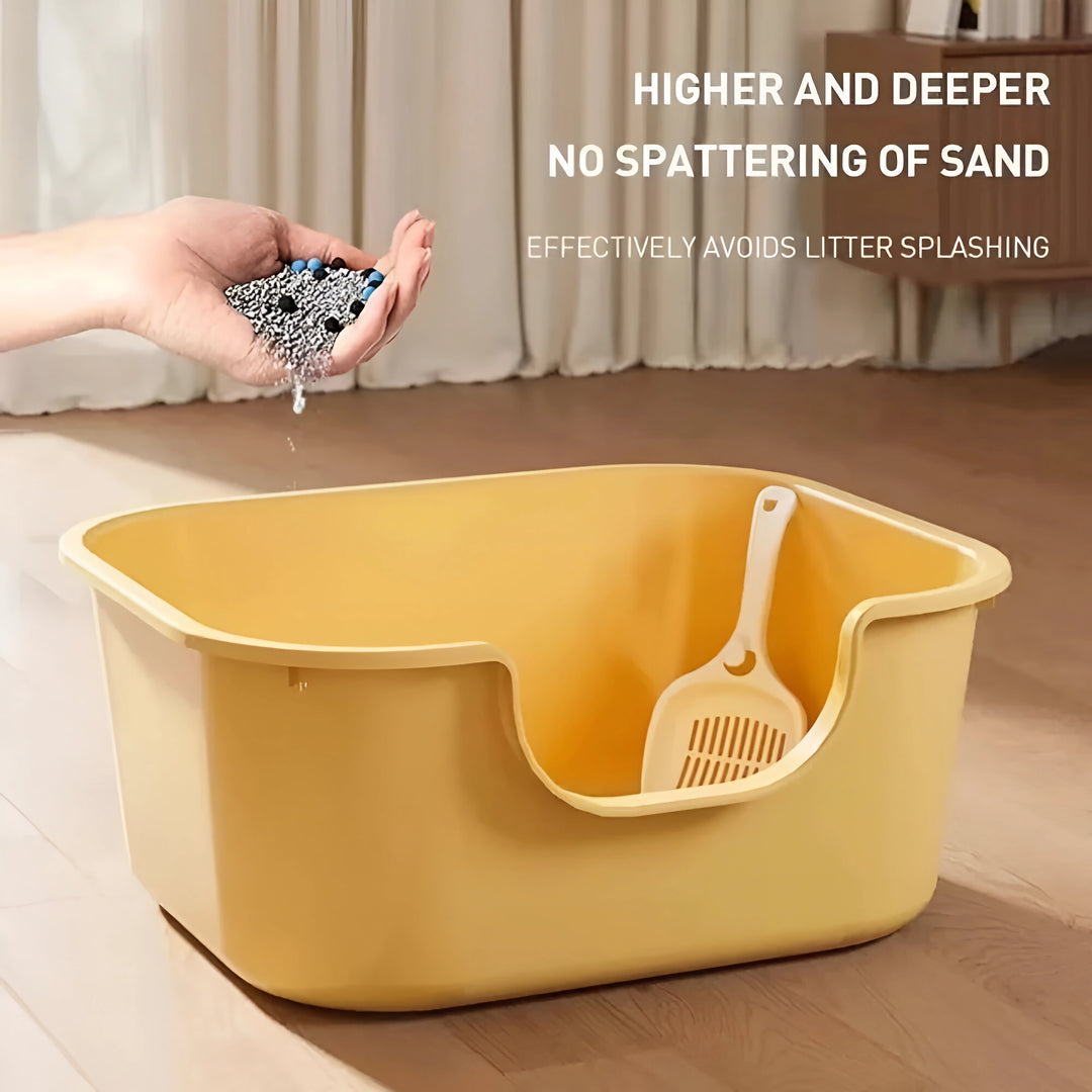 Leak Proof Cat Litter Basin – Giant Style Anti-Splash Open Cat Litter Box for Training and Toilet Use