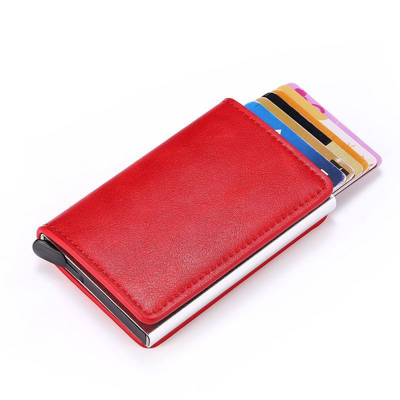 Automatic Eject Card Box Metal Aluminum Alloy Anti-theft Swipe Wallet Card Box Card For Men And Women