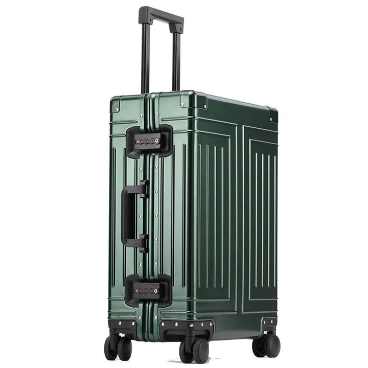 Aluminum Alloy Rolling Suitcase: Spinner Wheels, Lockable, Multiple Sizes