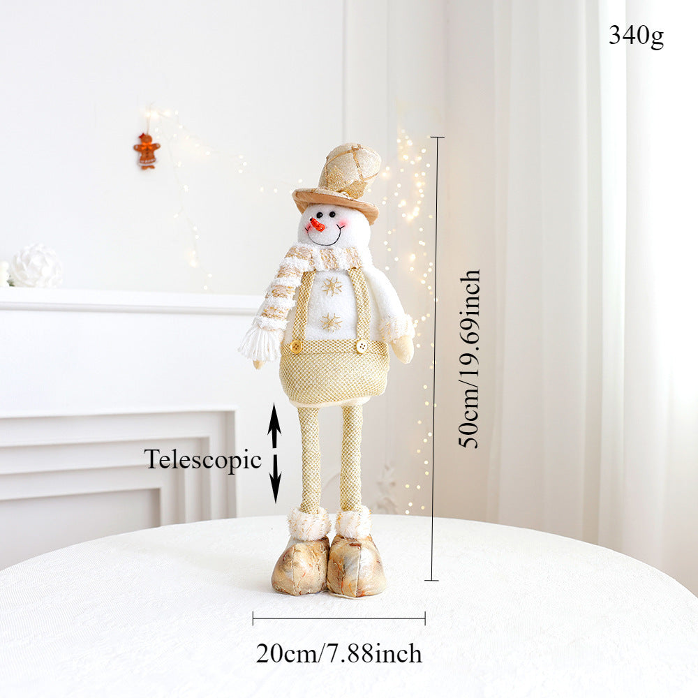 Christmas Decorations Retractable Doll Golden Snowman Elk