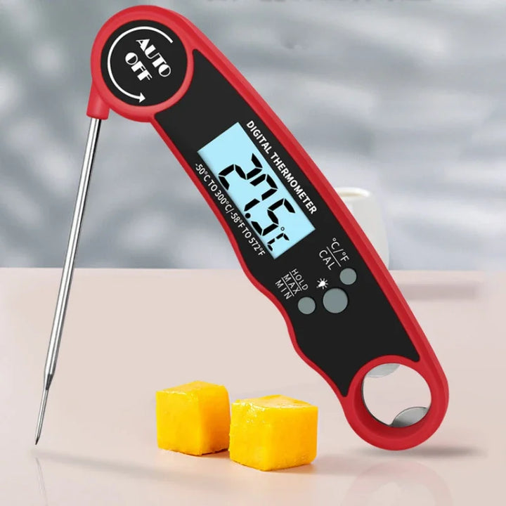 Portable Digital Kitchen Meat Thermometer with Folding Probe