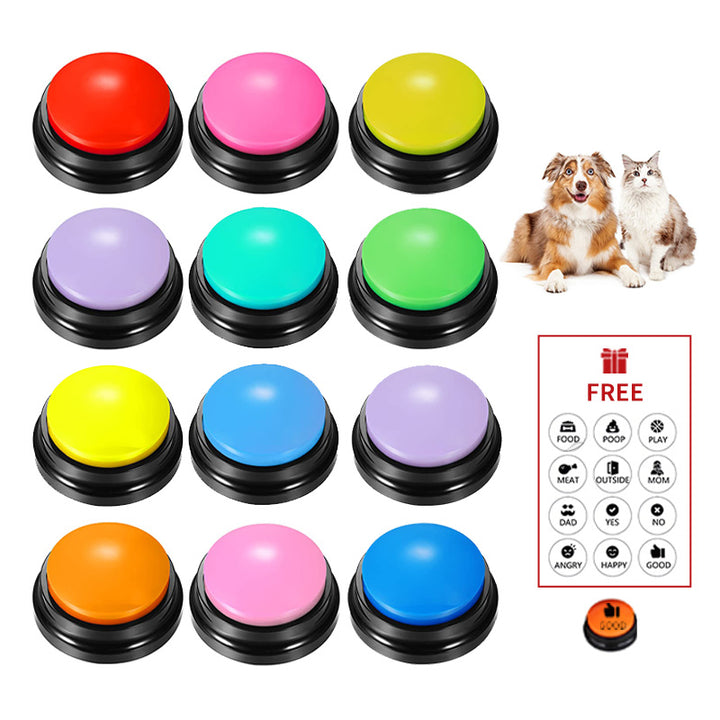 Recordable Talking Buttons for Pet Training and Communication